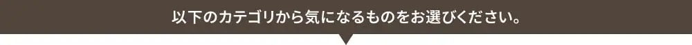 以下のカテゴリから気になるものをお選びください。