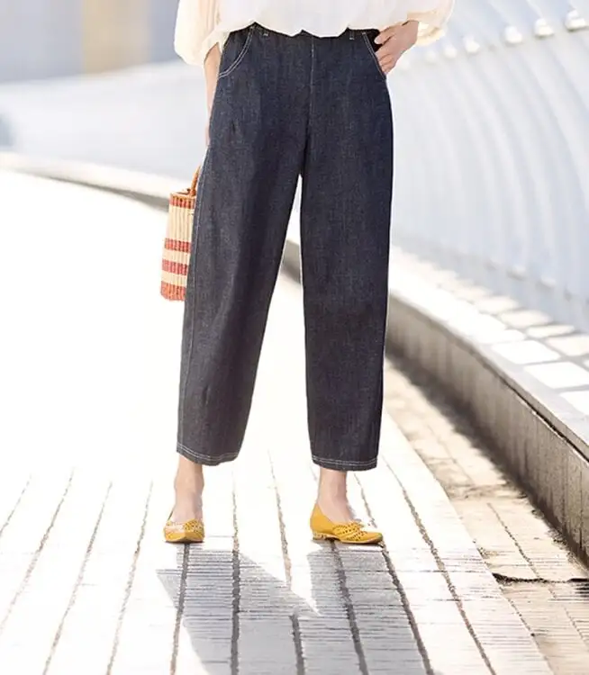 画像：麻混デニムパンツ