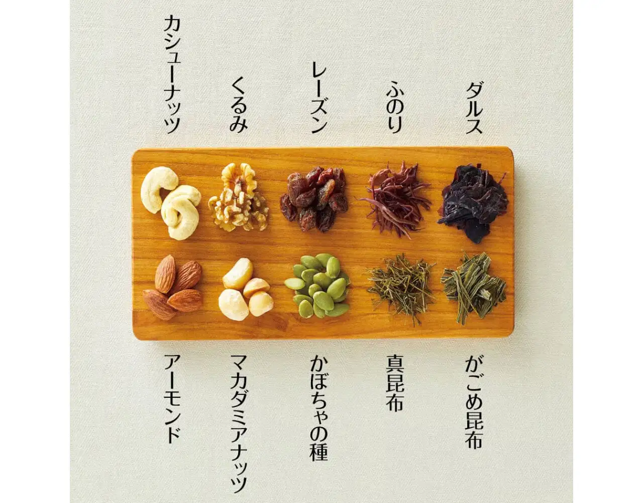 画像：昆布とナッツ10種類のおやつ