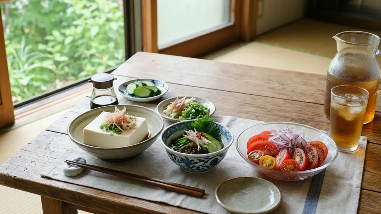 画像：冷奴を置いた夏の食卓