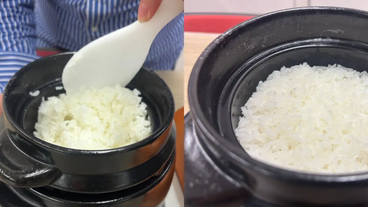 画像：かまどご飯釜でお米を炊いている様子