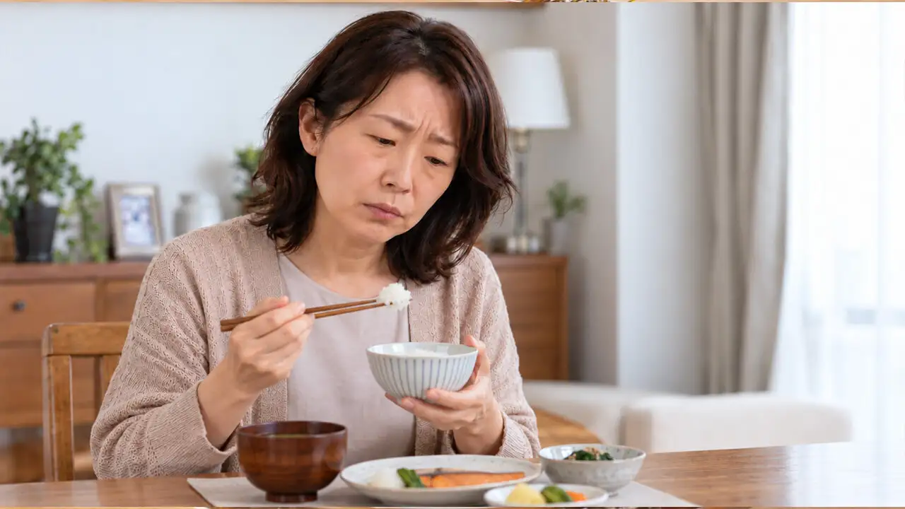 秋バテで食欲のない女性