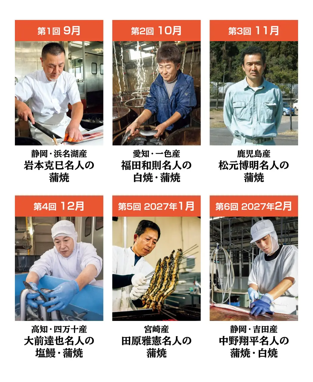全国6大名産地の鰻6ヵ月頒布会4