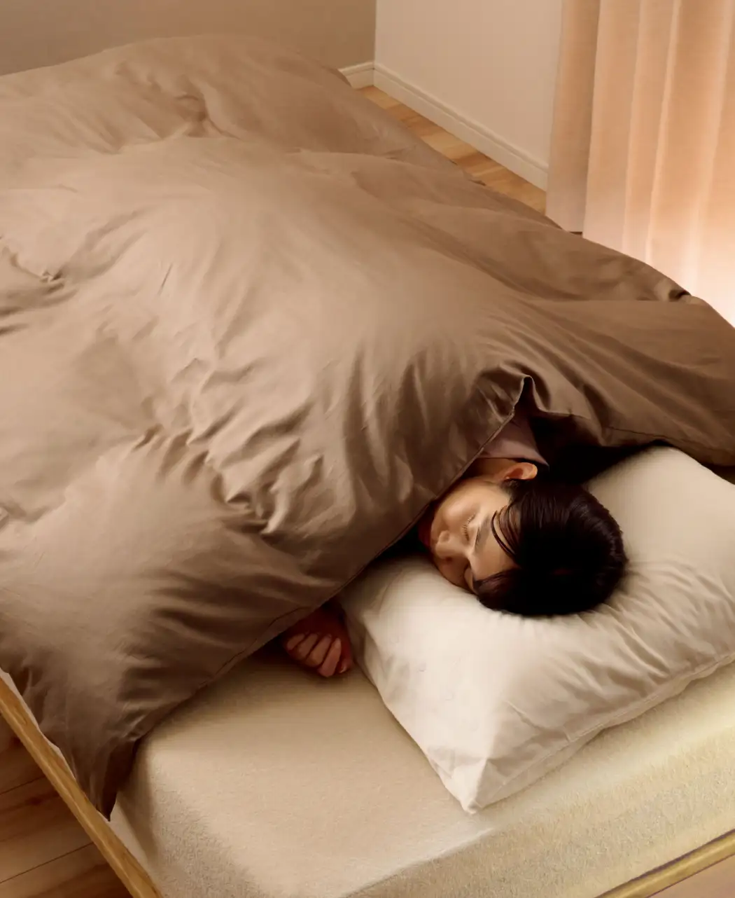 通販生活の2枚合せ羽毛布団 モスコビー0