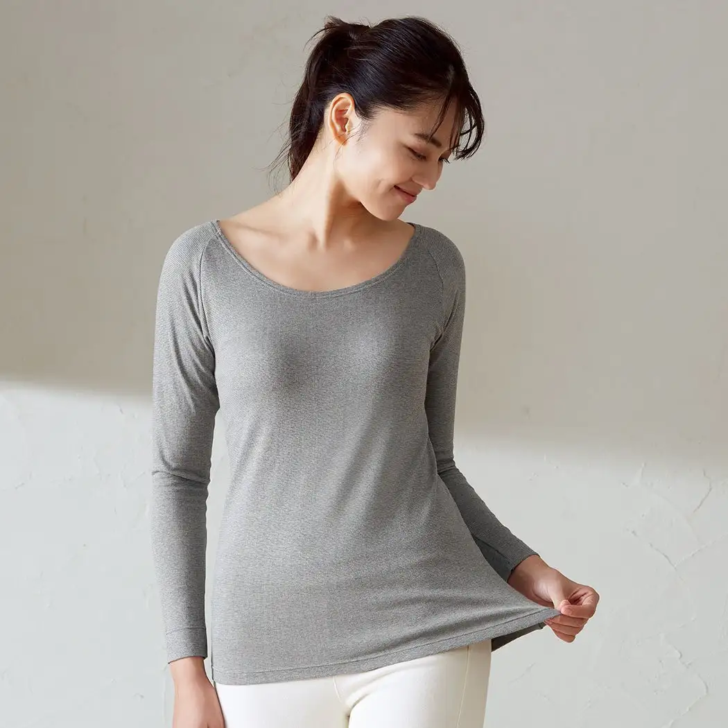 カタログハウス✴︎フジヒート標準シャツ✴︎女性用L✴︎チャコール2枚セット N199211_999.jpg