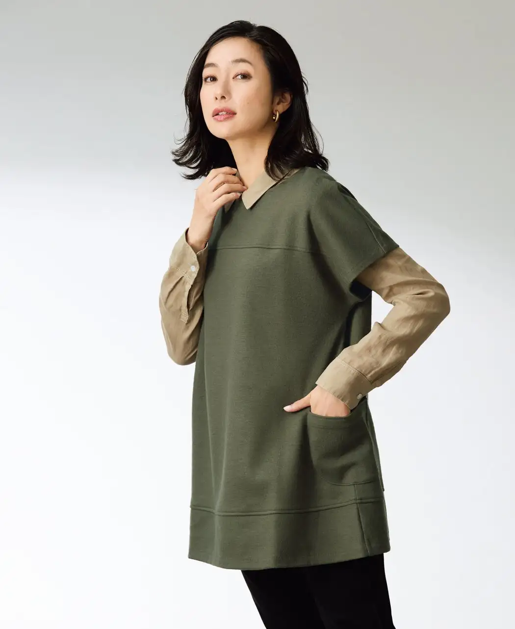 圧縮ウールのチュニックベスト1