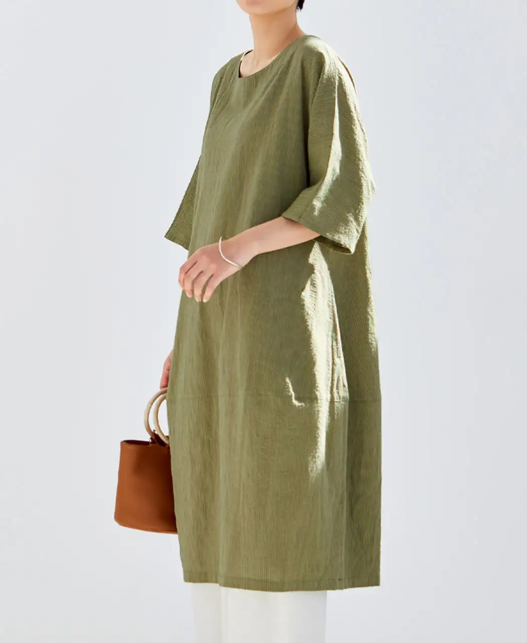 通販生活®遠州織りのでこぼこワンピース｜【公式】カタログハウスの  