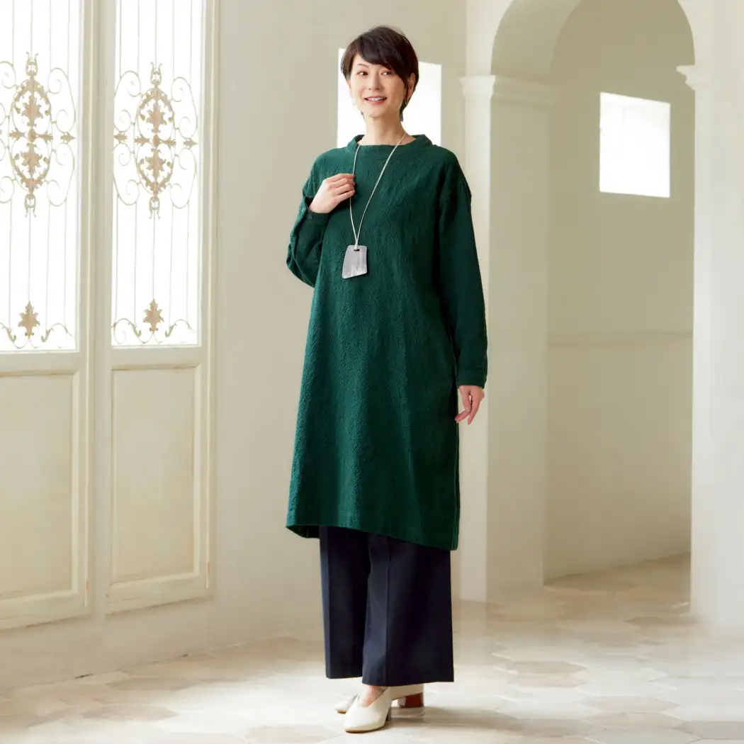 【新品未使用】通販生活カタログハウス　ウールモッサハーフコートライムL〜LL 通販生活®2024冬のファッション集｜【公式】カタログハウスの通販サイト