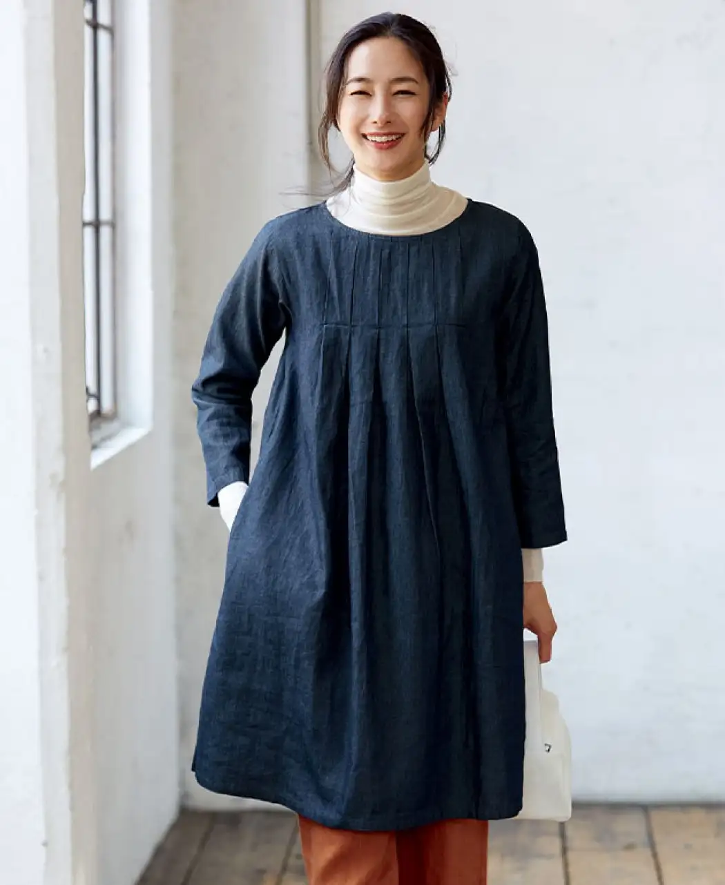 通販生活®麻混タックチュニック｜【公式】カタログハウスの通販サイト