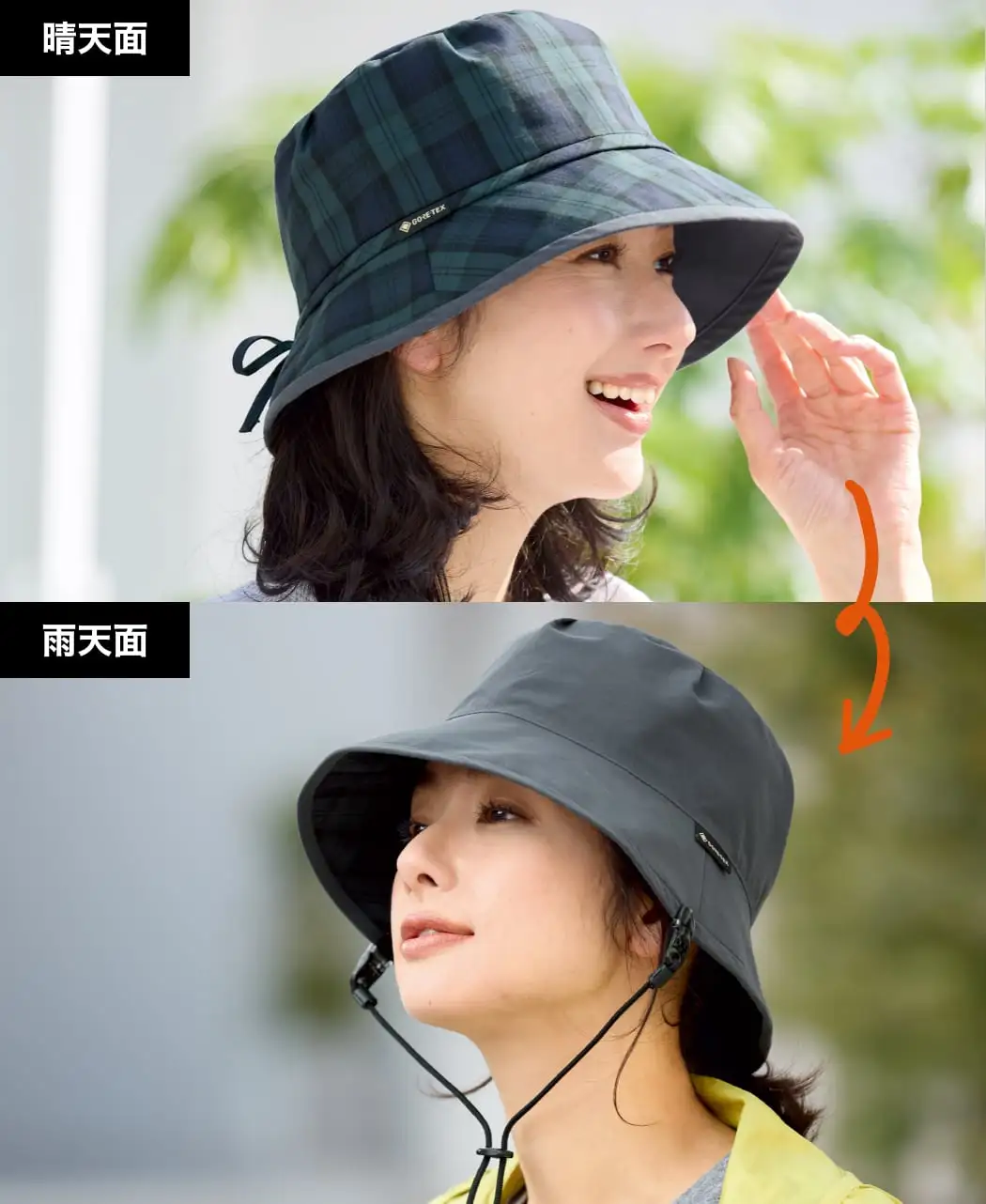晴雨兼用手のひら帽子3