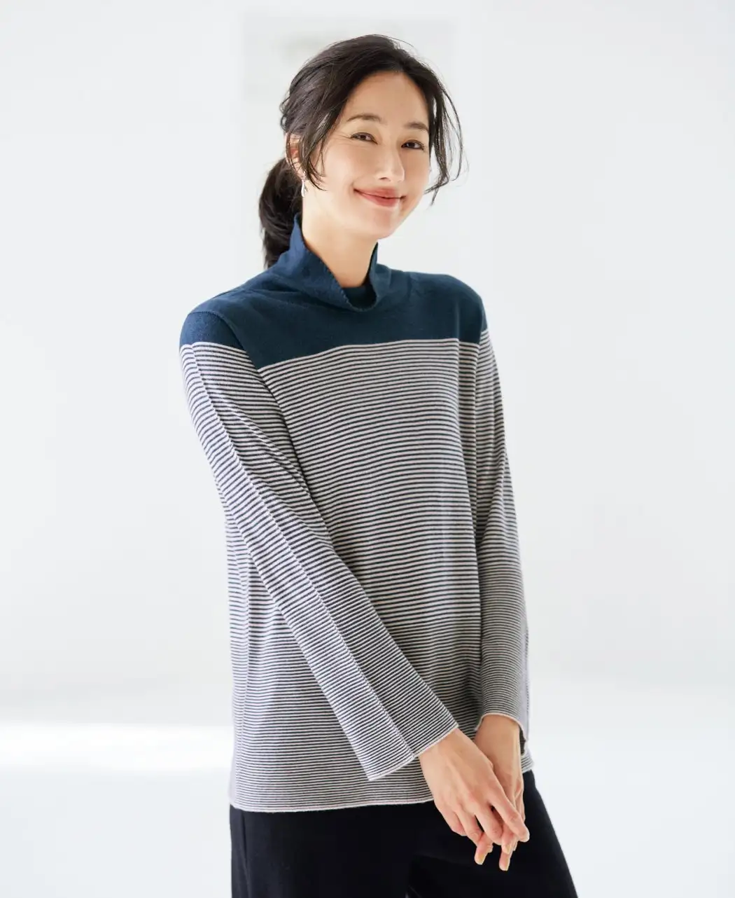 シルクの残糸ニットプルオーバー3