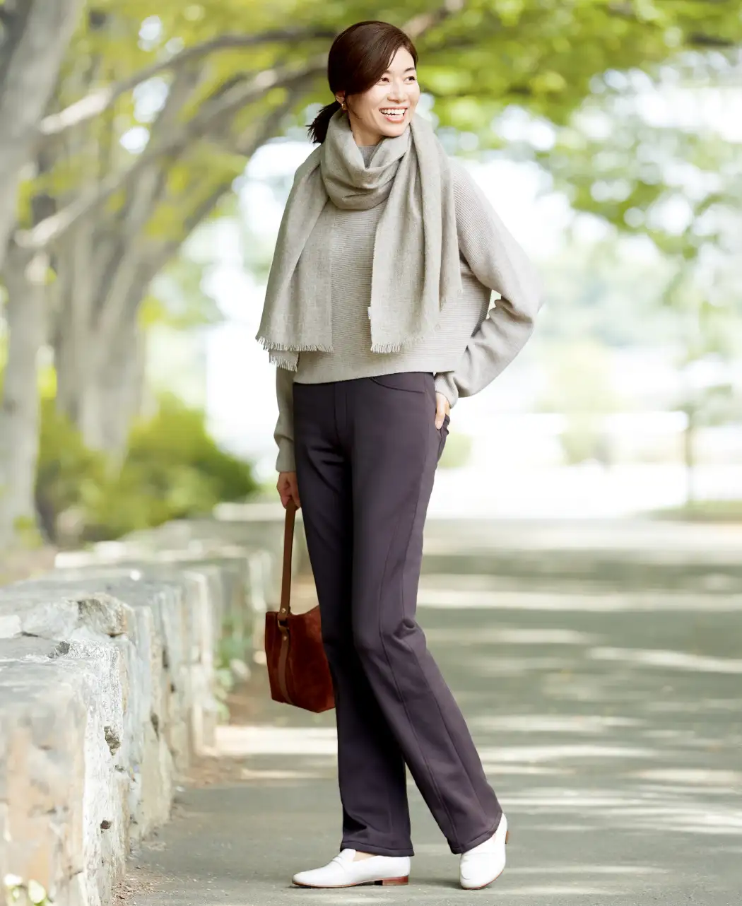 セミフレアパンツ SNIDEL ベルト付きセミフレアパンツ ベルト付き