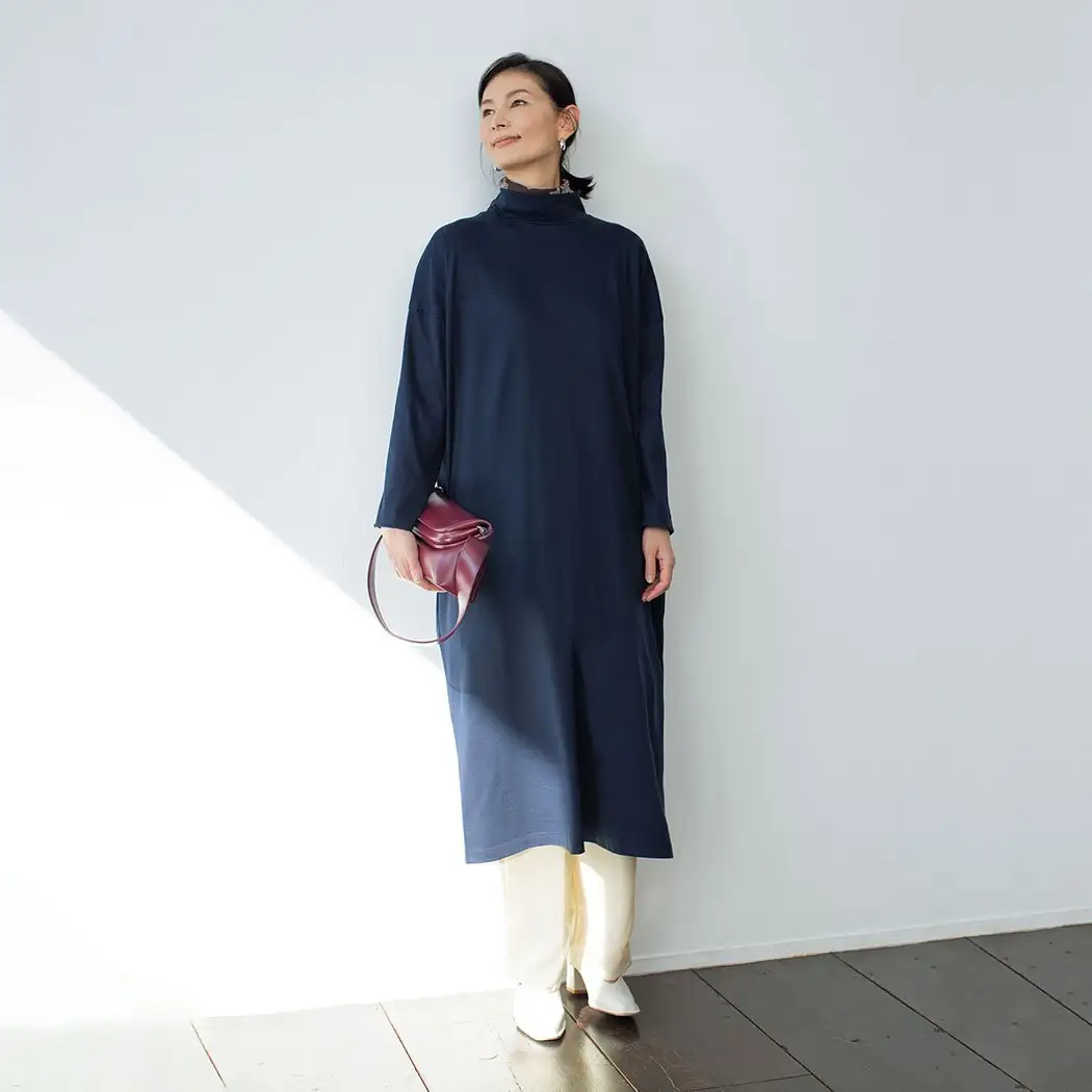 画像：手摘みコットンのドルマンワンピース