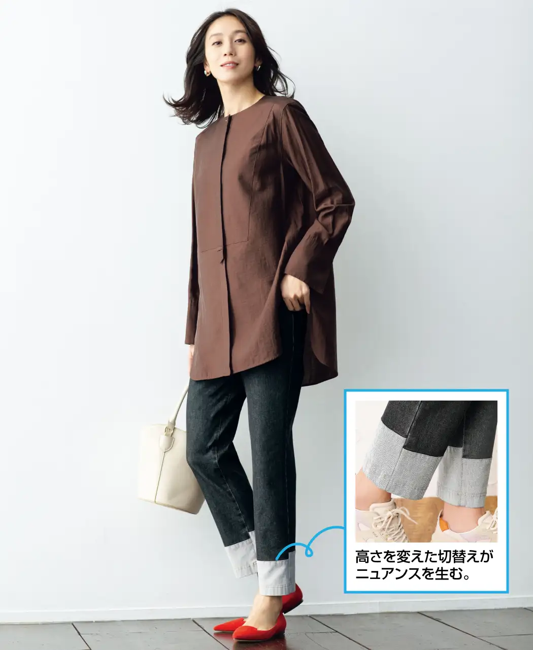 ISKO裾折り返し風デニム0