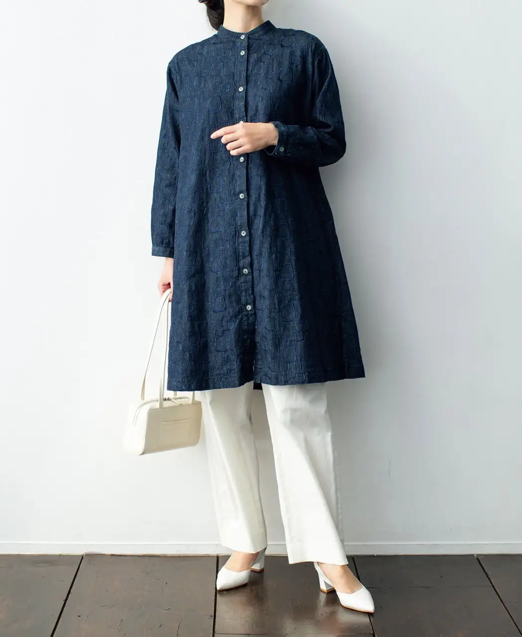 ステッチデニムシャツドレス2
