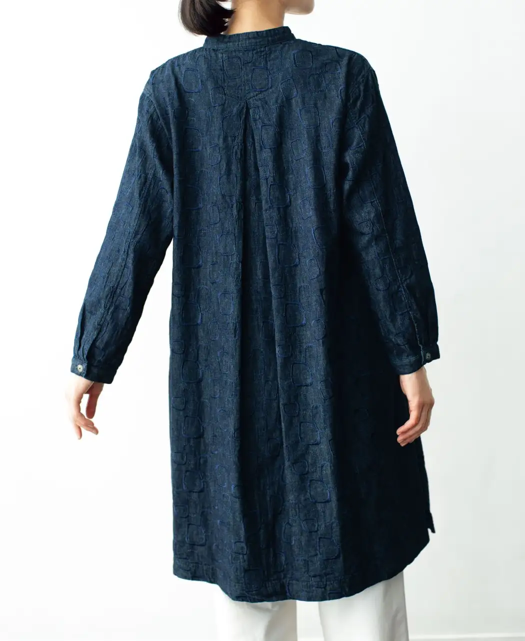 ステッチデニムシャツドレス1