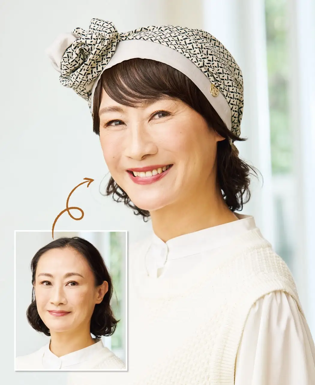 ウイッグつき帽子0