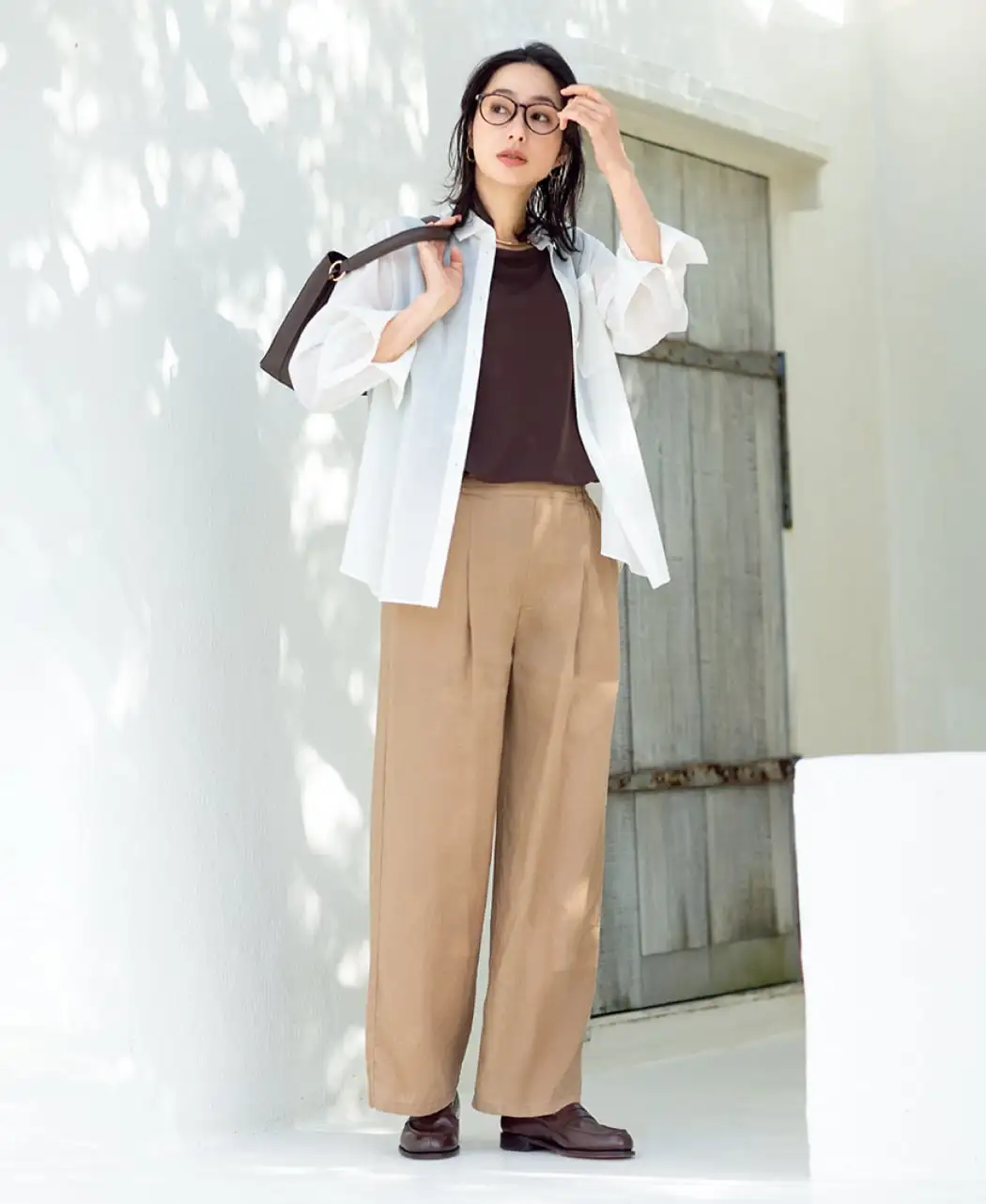 フレンチリネンセミワイドパンツ0