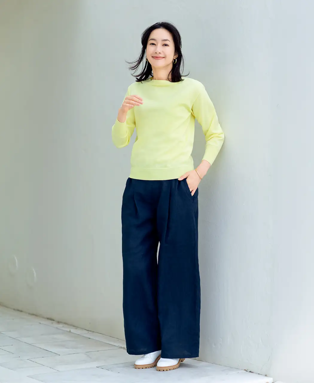 通販生活®フレンチリネンセミワイドパンツ｜【公式】カタログハウスの