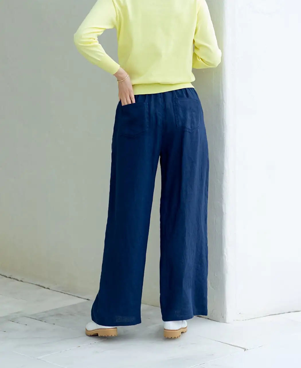 フレンチリネンセミワイドパンツ3