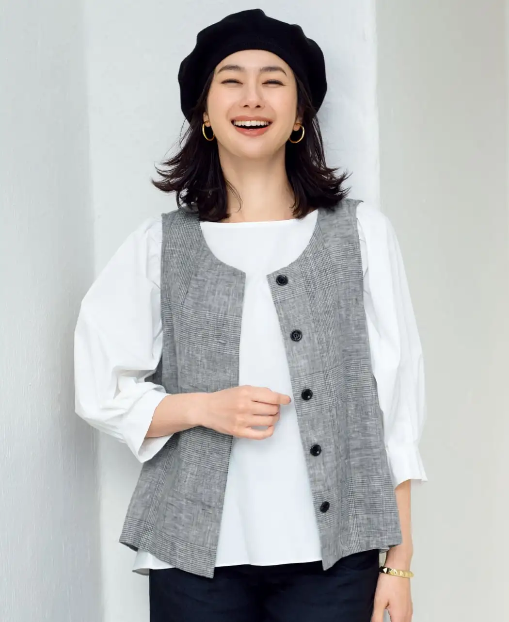 フレンチリネンベスト0