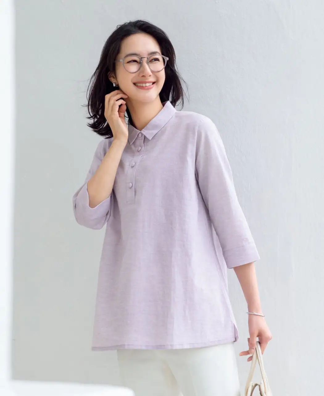 やわらか綿のポロブラウス0