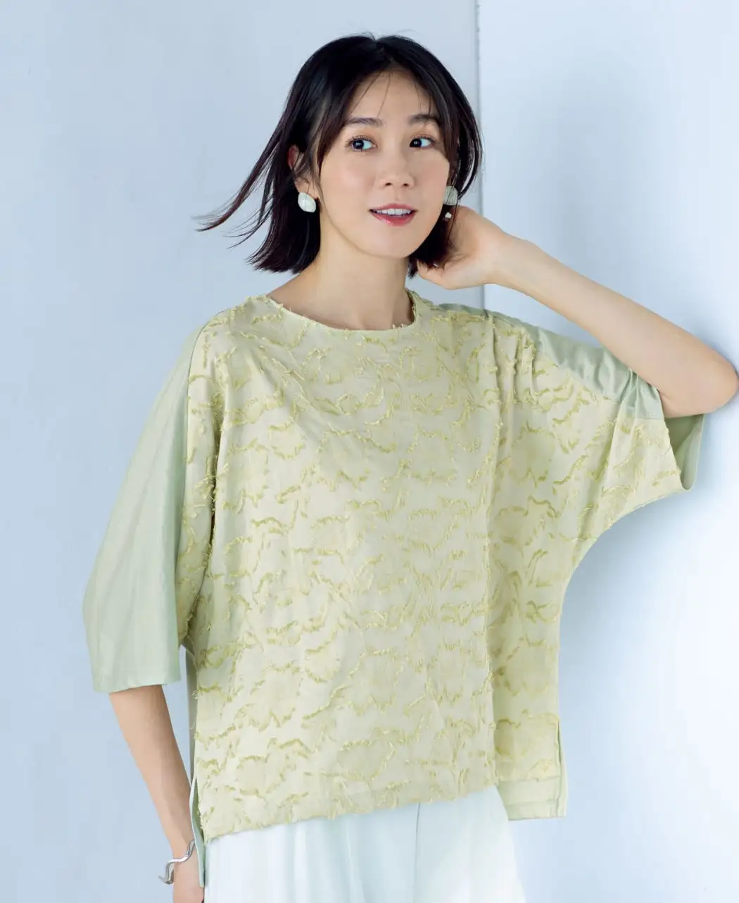 リーフカットドルマンTシャツ0