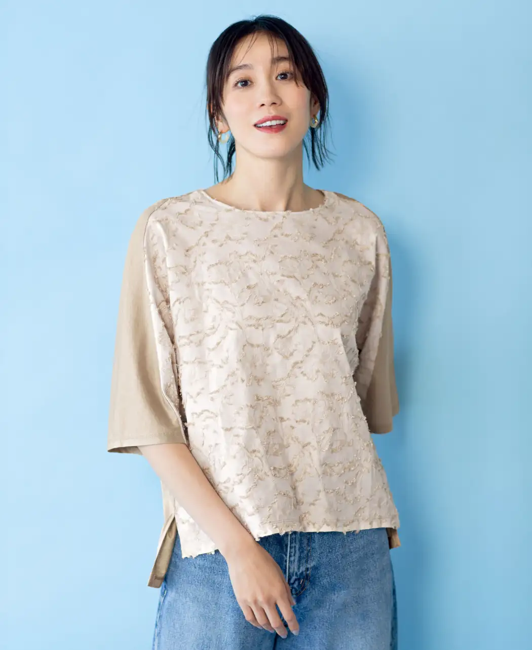 リーフカットドルマンTシャツ1
