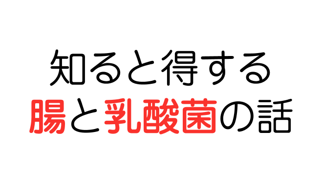 知ると得する腸と乳酸菌の話