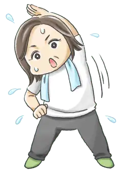 運動して汗をかく女性イラスト