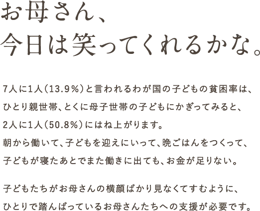 お母さん、今日は笑ってくれるかな。