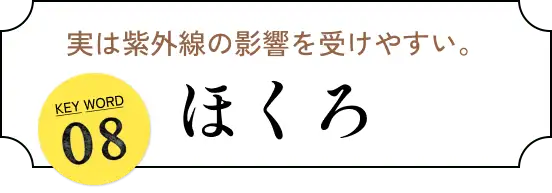 実は紫外線の影響を受けやすい。 KEYWORD 08 ほくろ