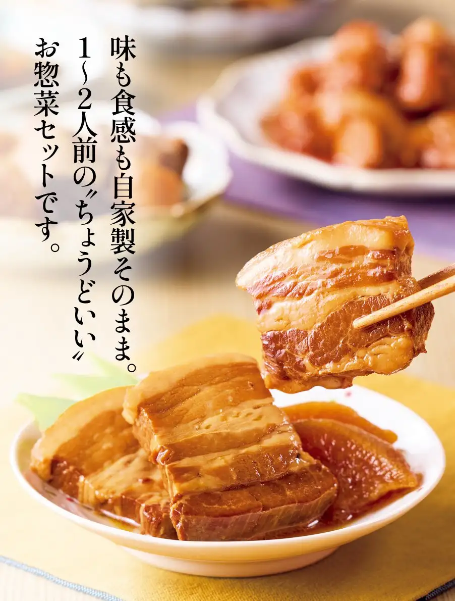 お惣菜頒布会　味も食感も自家製そのまま。1～2人前の「ちょうどいい」お惣菜セットです。