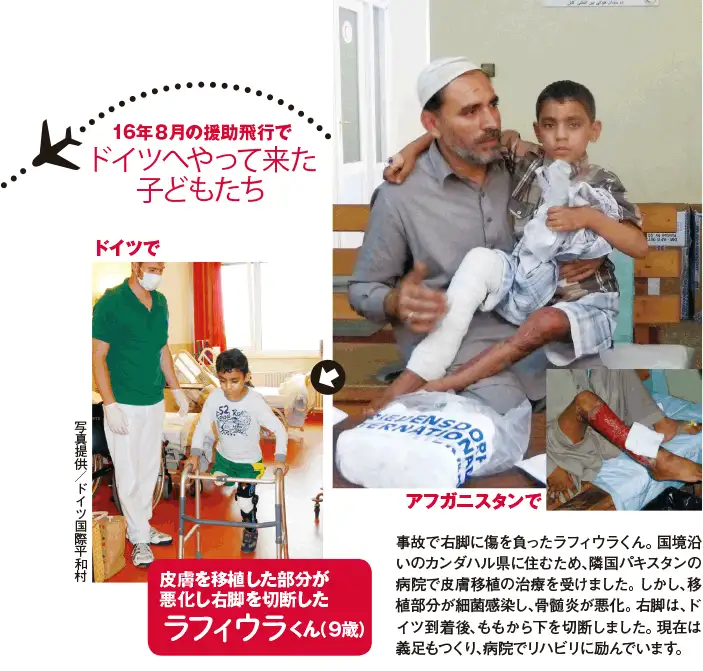 16年8月の援助飛行でドイツへやって来た子どもたち