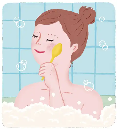 頬・こめかみマッサージイメージ