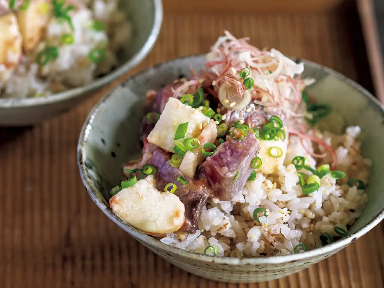 鰹と長イモの梅あえ丼 イメージ