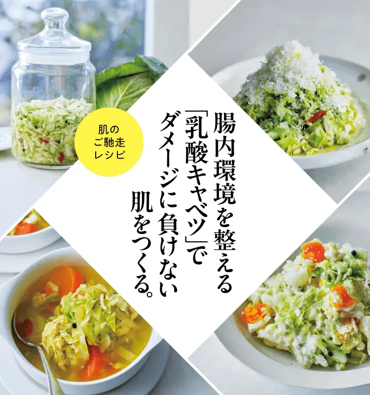 腸内環境を整える乳酸キャベツでダメージに負けない肌をつくる。