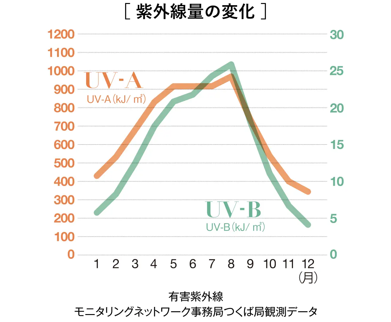 紫外線量の変化イメージ